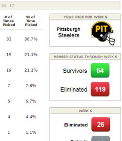 NFL Survivor Standings
